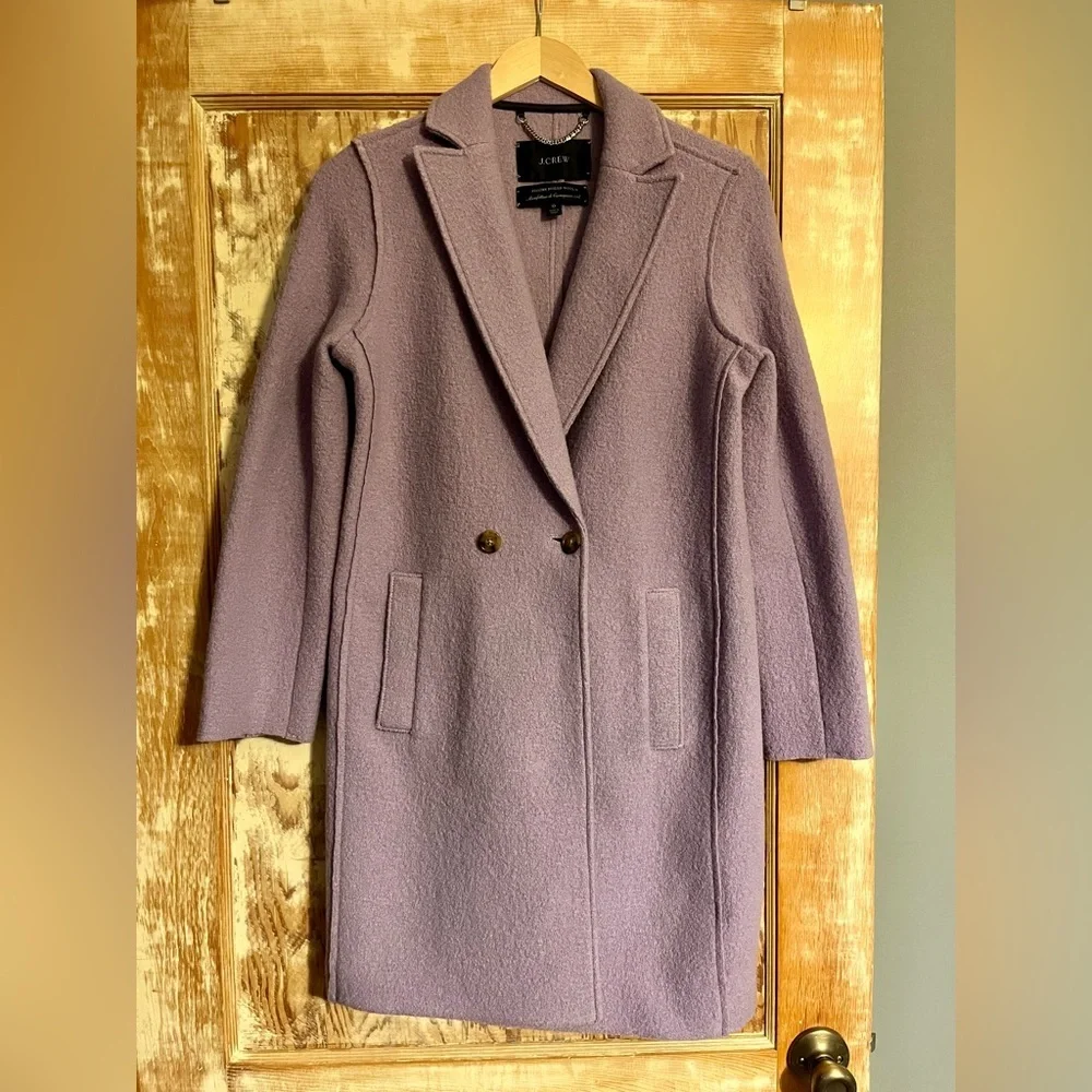 Daphne topcoat in Italian boiled wool, Purple - 0 - Picture 3 of 4